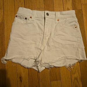 Levi's White Jean Shorts